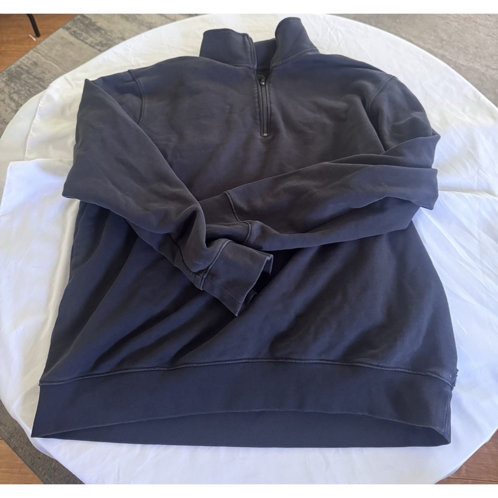 Todd Snyder NYC 1/4 Zip French Terry Sweatshirt Mens Blue Sz XL